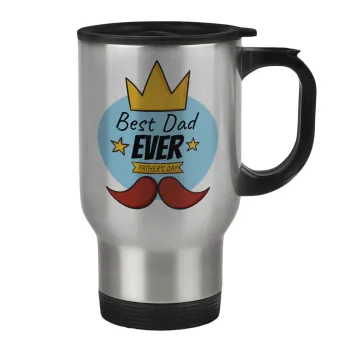 King, Best dad ever, Stainless steel travel mug with lid, double wall 450ml
