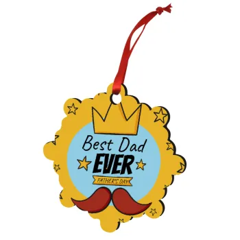 King, Best dad ever, Christmas ornament snowflake wooden 7.5cm