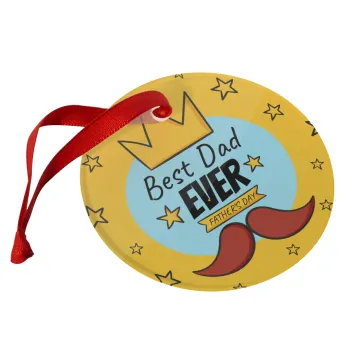 King, Best dad ever, Στολίδι Χριστουγεννιάτικο στολίδι γυάλινο 9cm