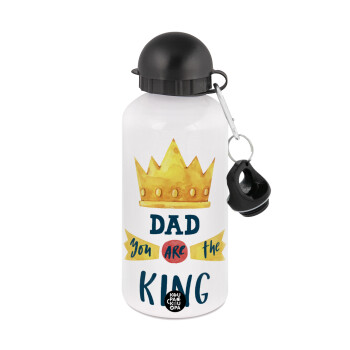 Dad you are the King, Metal water bottle, White, aluminum 500ml