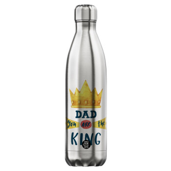 Dad you are the King, Μεταλλικό παγούρι θερμός Inox (Stainless steel), διπλού τοιχώματος, 750ml