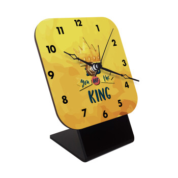 Dad you are the King, Quartz Wooden table clock with hands (10cm)