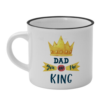 Dad you are the King, Κούπα κεραμική vintage Λευκή/Μαύρη 230ml