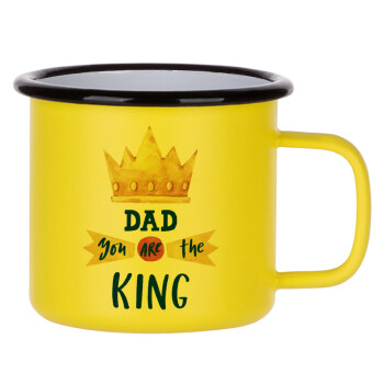 Dad you are the King, Κούπα Μεταλλική εμαγιέ ΜΑΤ Κίτρινη 360ml