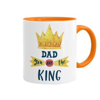 Dad you are the King, Mug colored orange, ceramic, 330ml