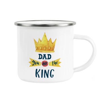 Dad you are the King, Κούπα Μεταλλική εμαγιέ λευκη 360ml