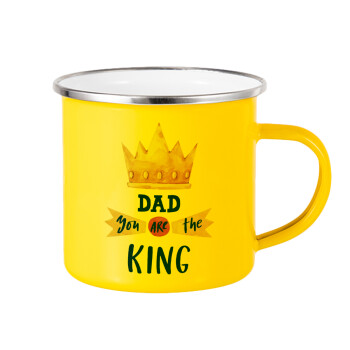 Dad you are the King, Κούπα Μεταλλική εμαγιέ Κίτρινη 360ml