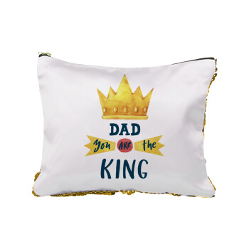 Dad you are the King, Τσαντάκι νεσεσέρ με πούλιες (Sequin) Χρυσό