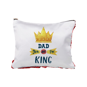 Dad you are the King, Τσαντάκι νεσεσέρ με πούλιες (Sequin) Κόκκινο