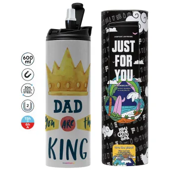 Dad you are the King, Tumbler stainless steel GREY 600ml