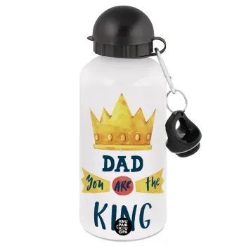 Dad you are the King, Metal water bottle, White, aluminum 500ml