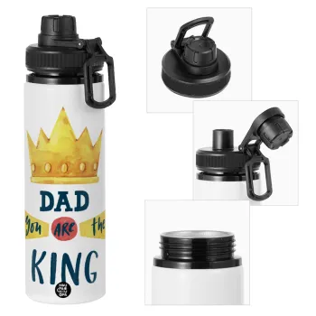 Dad you are the King, Μεταλλικό παγούρι νερού με καπάκι ασφαλείας, αλουμινίου 850ml
