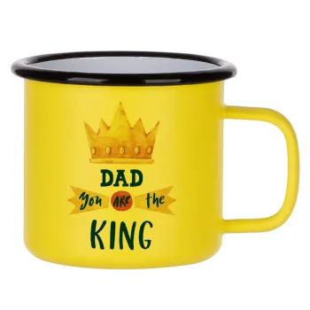 Dad you are the King, Κούπα Μεταλλική εμαγιέ ΜΑΤ Κίτρινη 360ml