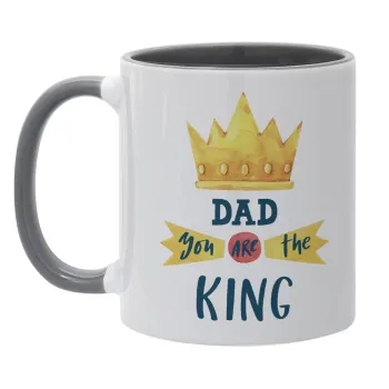 Dad you are the King, Mug colored grey, ceramic, 330ml