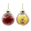 Transparent Christmas tree ball ornament with red filling 8cm