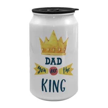 Dad you are the King, Κούπα ταξιδιού μεταλλική με καπάκι (tin-can) 500ml