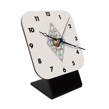 To the best DAD on earth, Quartz Wooden table clock with hands (10cm)