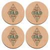 ΣΕΤ x4 Σουβέρ ξύλινα στρογγυλά plywood (9cm)