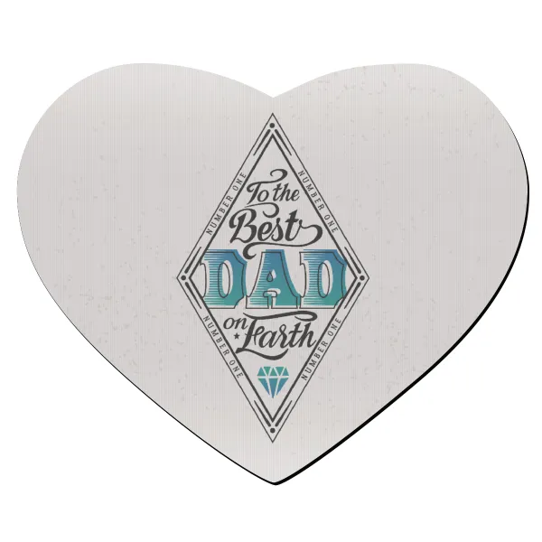 To the best DAD on earth — Mousepad καρδιά 23x20cm
