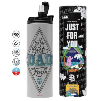 To the best DAD on earth, Tumbler stainless steel GREY 600ml