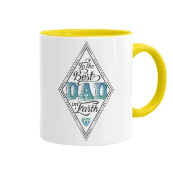 To the best DAD on earth, Mug colored yellow, ceramic, 330ml