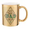 Mug ceramic, gold mirror, 330ml