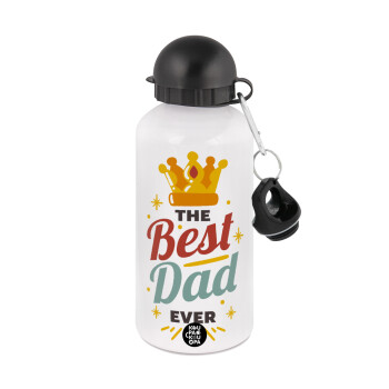 The Best DAD ever, Metal water bottle, White, aluminum 500ml