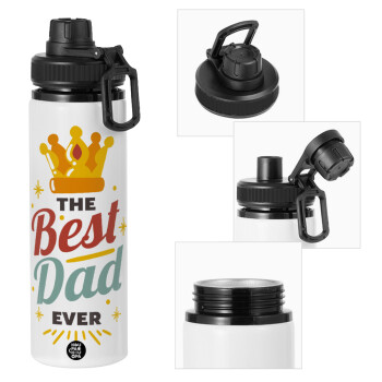 The Best DAD ever, Metal water bottle with safety cap, aluminum 850ml