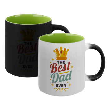 The Best DAD ever, Κούπα Μαγική εσωτερικό πράσινο, κεραμική 330ml που αλλάζει χρώμα με το ζεστό ρόφημα