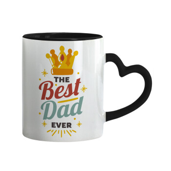 The Best DAD ever, Mug heart black handle, ceramic, 330ml