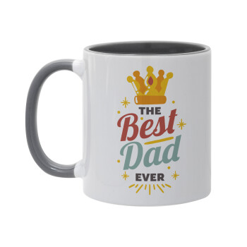 The Best DAD ever, Κούπα χρωματιστή γκρι, κεραμική, 330ml