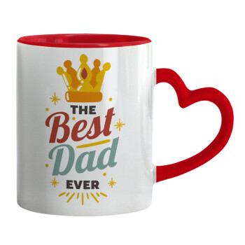 The Best DAD ever, Mug heart red handle, ceramic, 330ml