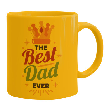 The Best DAD ever, Κούπα, κεραμική κίτρινη, 330ml (1 τεμάχιο)