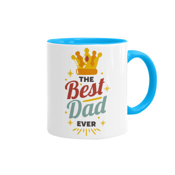 The Best DAD ever, Κούπα χρωματιστή γαλάζια, κεραμική, 330ml