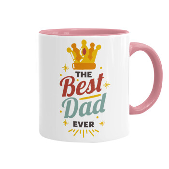 The Best DAD ever, Κούπα χρωματιστή ροζ, κεραμική, 330ml
