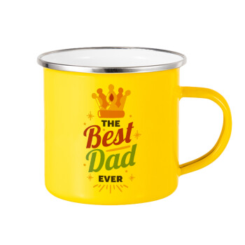 The Best DAD ever, Κούπα Μεταλλική εμαγιέ Κίτρινη 360ml