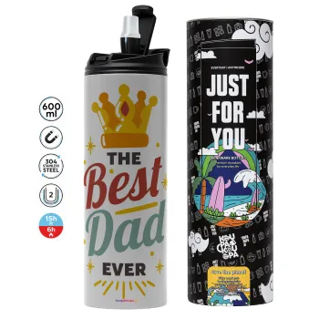 The Best DAD ever, Tumbler stainless steel GREY 600ml