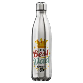 The Best DAD ever, Μεταλλικό παγούρι θερμός Inox (Stainless steel), διπλού τοιχώματος, 750ml