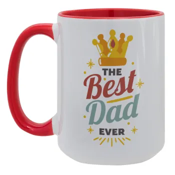 The Best DAD ever, Κούπα Mega 15oz, κεραμική Κόκκινη, 450ml