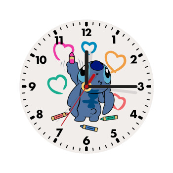Lilo & Stitch painting, Wooden wall clock (20cm)