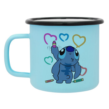 Lilo & Stitch painting, Κούπα Μεταλλική εμαγιέ ΜΑΤ σιέλ 360ml