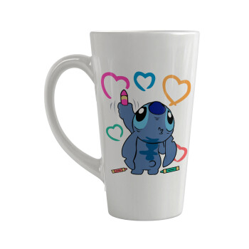 Lilo & Stitch painting, Κούπα κωνική Latte Μεγάλη, κεραμική, 450ml