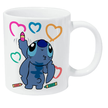 Lilo & Stitch painting, Κούπα Giga, κεραμική, 590ml