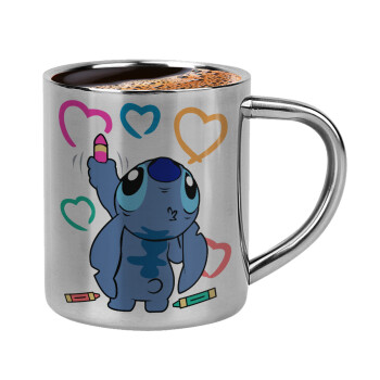 Lilo & Stitch painting, Double-wall metal cup for espresso (220ml)