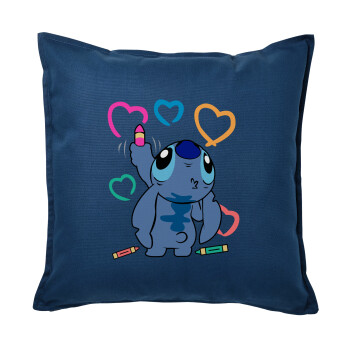 Lilo & Stitch painting, Sofa cushion Blue 50x50cm includes filling