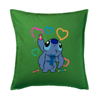 Lilo & Stitch painting, Sofa cushion Green 50x50cm includes filling