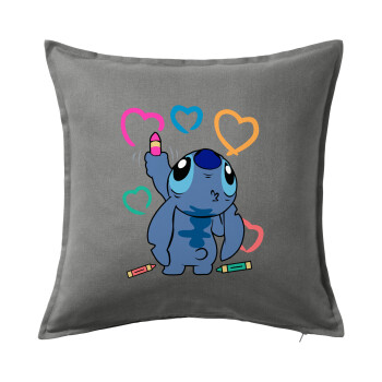 Lilo & Stitch painting, Sofa cushion Grey 50x50cm includes filling