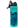Metallic water bottle with safety lid, 850ml aluminum