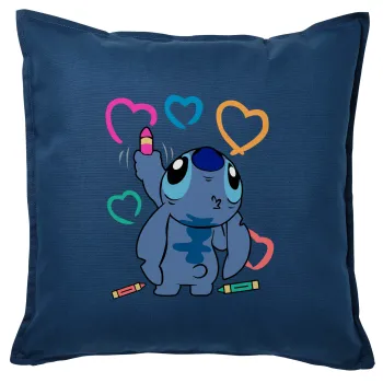 Lilo & Stitch painting, Sofa cushion Blue 50x50cm includes filling