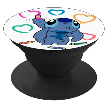 Lilo & Stitch painting, Phone Holders Stand  Black Hand-held Mobile Phone Holder